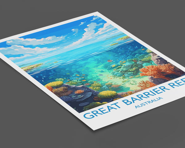 Great Barrier Reef Poster, Travel Print of Great Barrier Reef, Queensland, Australia, Travel Gift