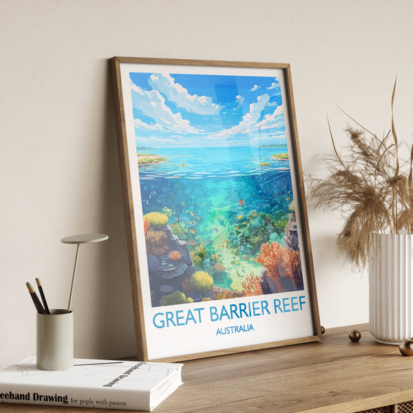Great Barrier Reef Poster, Travel Print of Great Barrier Reef, Queensland, Australia, Travel Gift