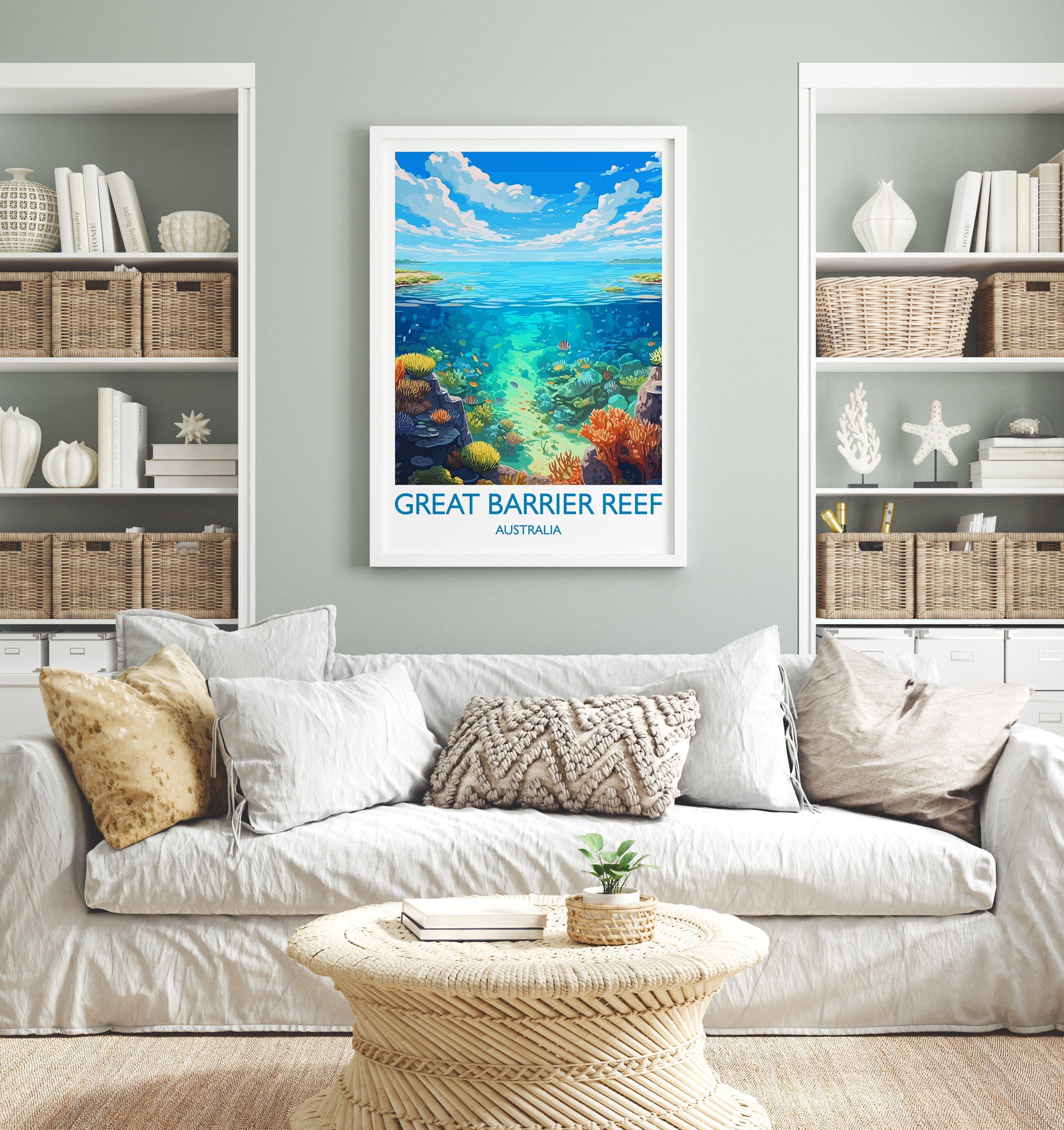 Great Barrier Reef Poster, Travel Print of Great Barrier Reef, Queensland, Australia, Travel Gift NQ Media Designs