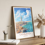 Casablanca Travel Print, Travel Poster of Casablanca, Morocco, Casablanca Art, Casablanca Gift, Wall Art Print NQ Media Designs