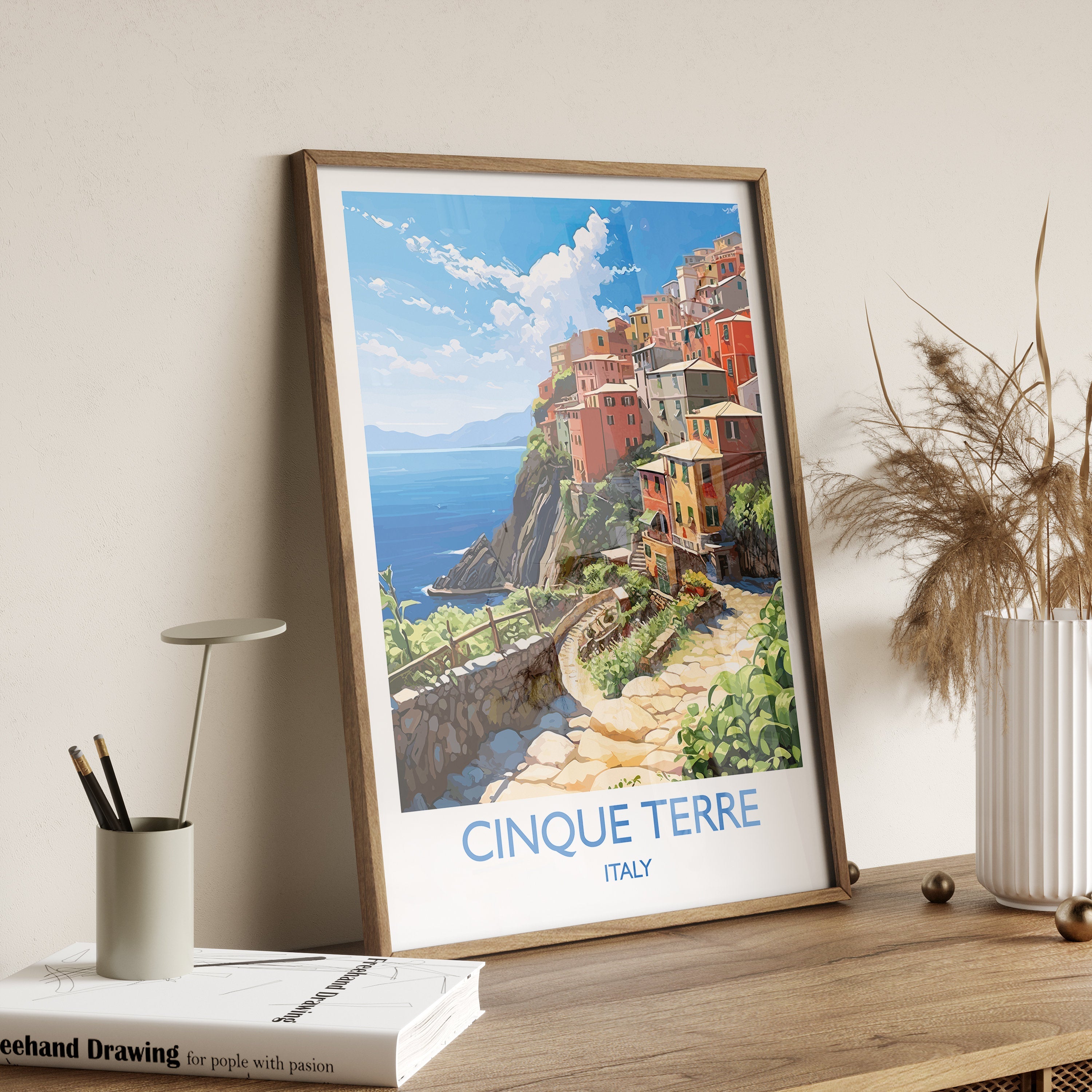 Cinque Terre Travel Print, Travel Poster of Cinque Terre, Italy, Cinque Terre Art, Cinque Terre Gift, Wall Art Print NQ Media Designs