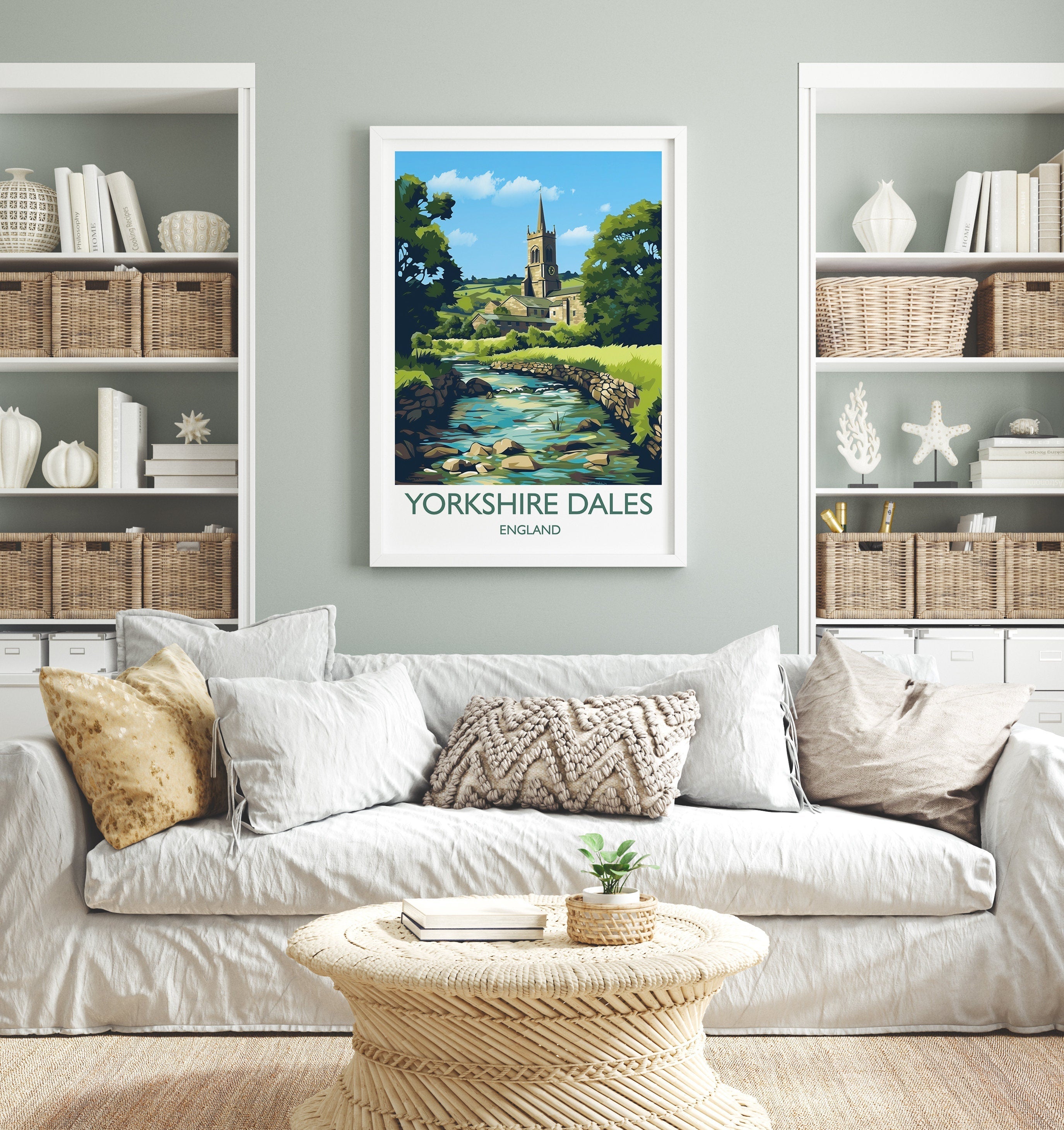 Yorkshire Dales Travel Poster, Travel Print of Yorkshire Dales,England, Yorkshire Dales Art, Yorkshire Dales Gift, Wall Art Print NQ Media Designs