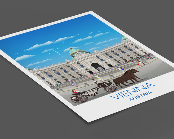 Vienna Travel Poster, Travel Print of Vienna, Vienna Poster, Austria, Vienna Travel Gift, Hofburg Gift