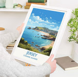 Jersey Travel Print, Travel Poster of Jersey, Jersey Gift, Channel Islands, Wall Art Print NQ Media Designs
