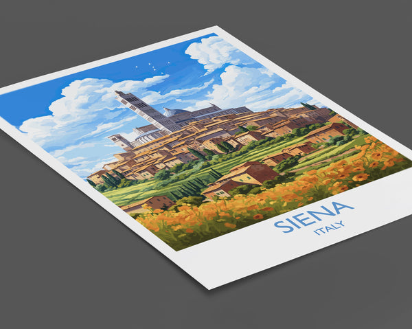 Siena Travel Print, Travel Poster of Siena, Italy, Siena Art, Siena Gift, Wall Art Print