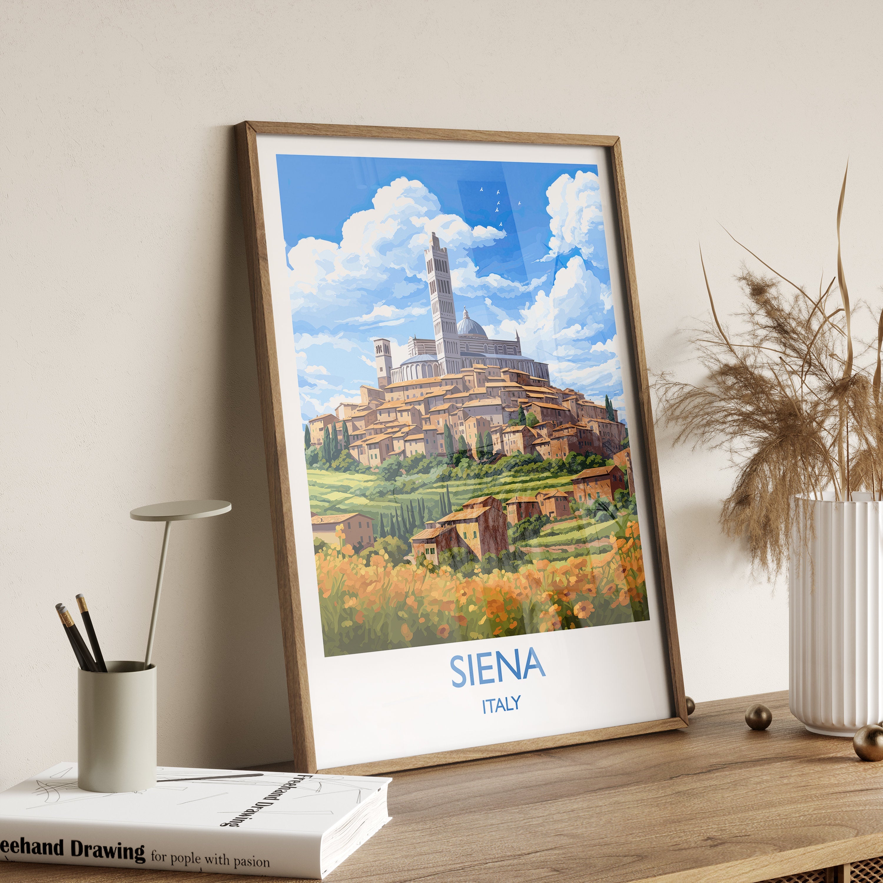 Siena Travel Print, Travel Poster of Siena, Italy, Siena Art, Siena Gift, Wall Art Print NQ Media Designs