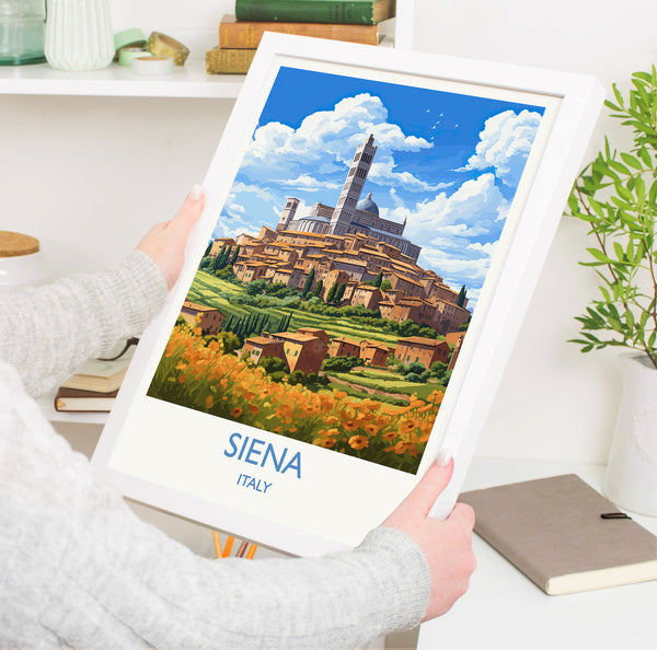 Siena Travel Print, Travel Poster of Siena, Italy, Siena Art, Siena Gift, Wall Art Print