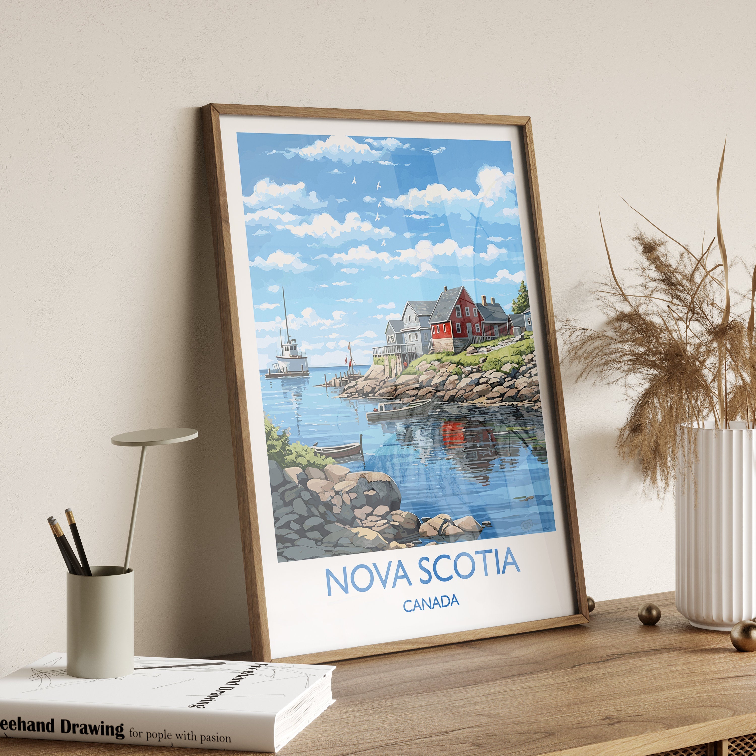 Nova Scotia Poster, Travel Print of Nova Scotia, Canada, Travel Gift NQ Media Designs