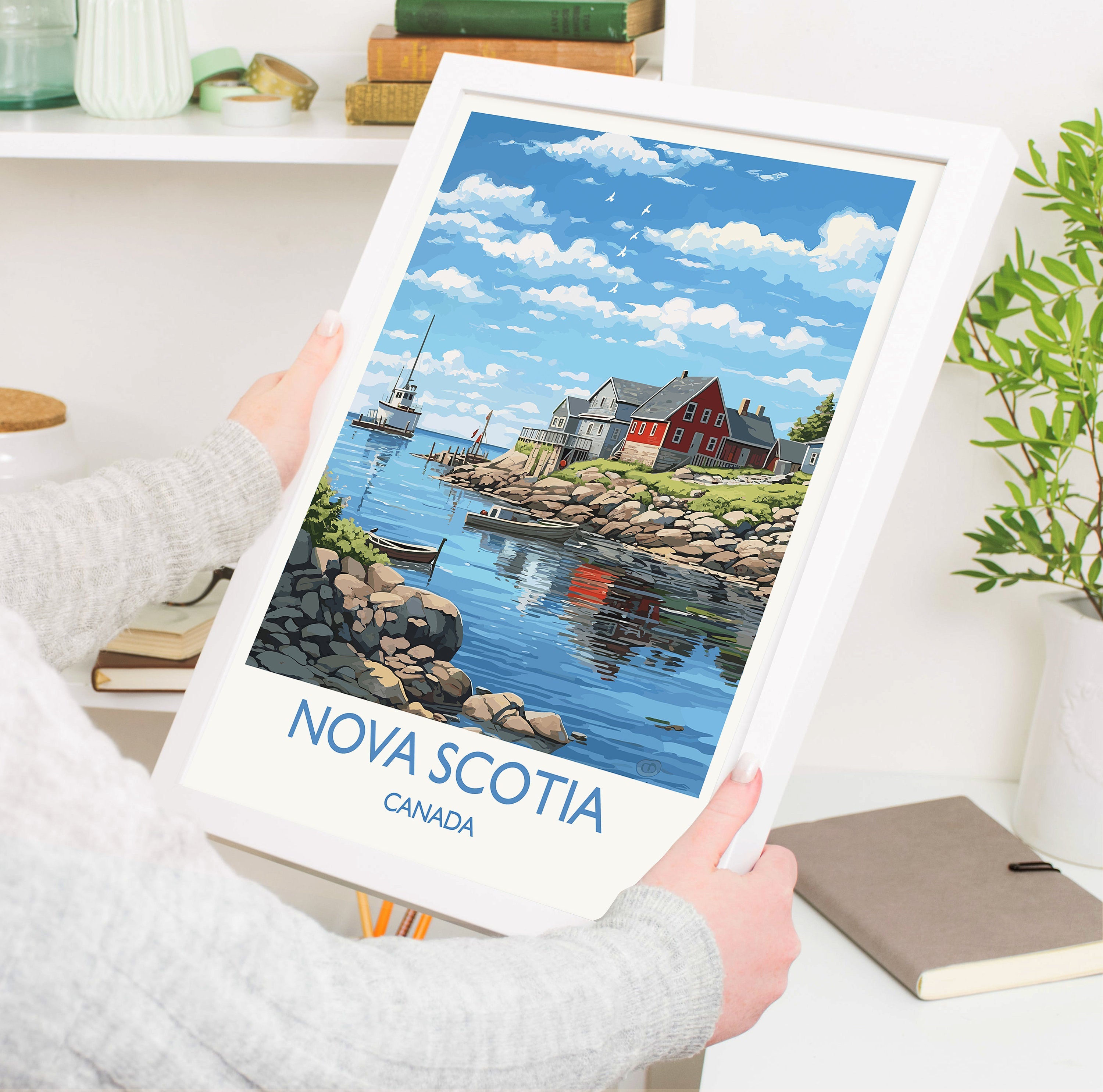 Nova Scotia Poster, Travel Print of Nova Scotia, Canada, Travel Gift NQ Media Designs