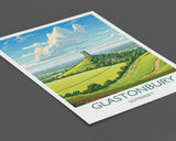 Glastonbury Travel Print, Travel Poster of Glastonbury, Somerset, England, Glastonbury Art, Somerset Gift, Wall Art Print NQ Media Designs