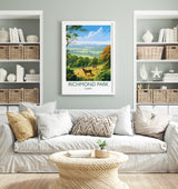 Richmond Park Travel Print, Travel Poster of Richmond Park, Surrey, London,England, London Art, London Gift, Wall Art Print NQ Media Designs