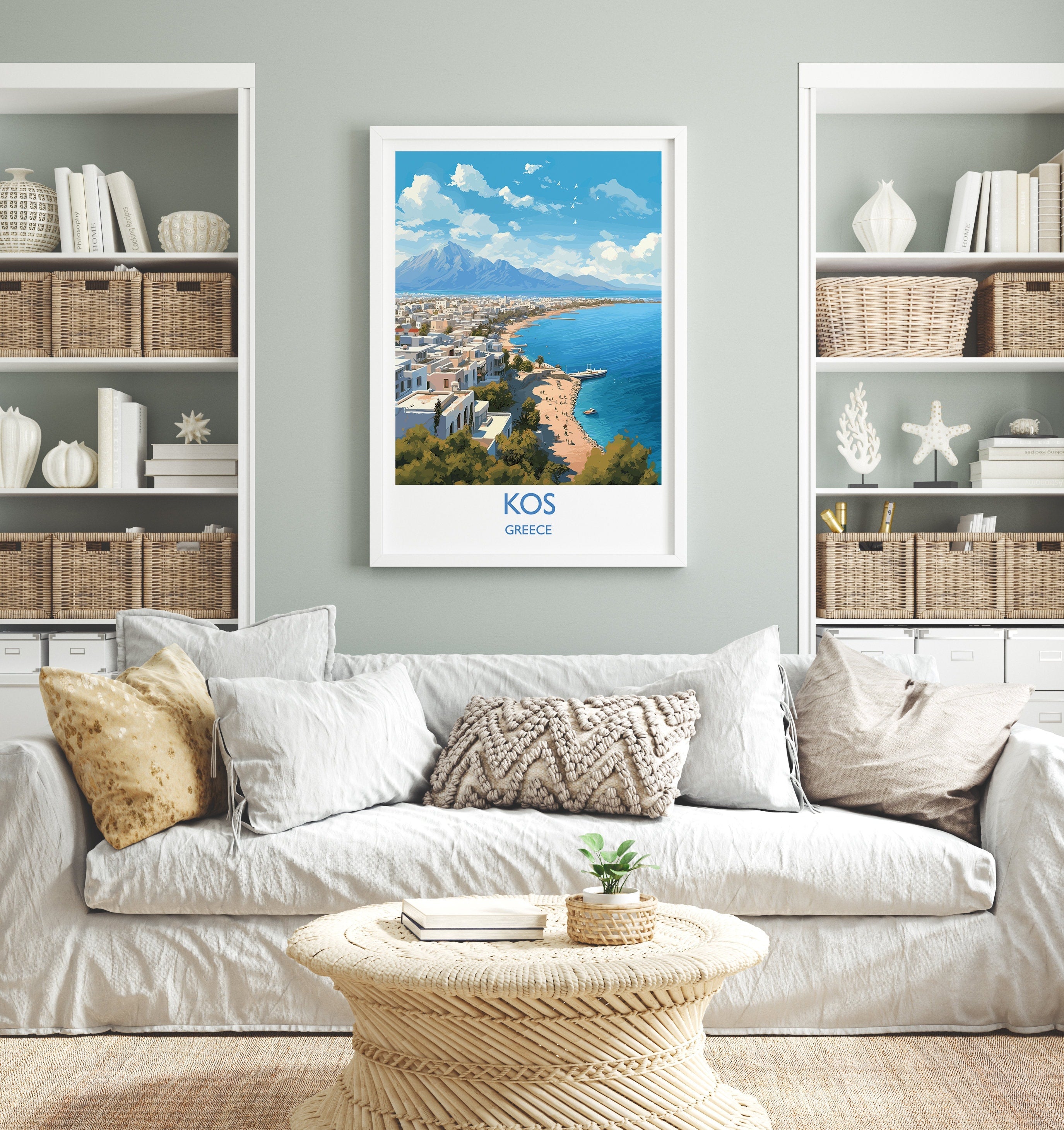 Kos Travel Print, Travel Poster of Kos, Greece Gift, Greek Islands Art, Kos Gift, Wall Art Print NQ Media Designs