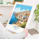Crete Travel Print, Travel Poster of Crete, Greece Gift, Greek Islands Art, Crete Gift, Wall Art Print NQ Media Designs