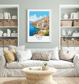 Crete Travel Print, Travel Poster of Crete, Greece Gift, Greek Islands Art, Crete Gift, Wall Art Print NQ Media Designs