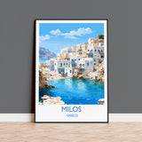 Milos Travel Print, Travel Poster of Milos, Greece Gift, Greek Islands Art, Milos Gift, Wall Art Print NQ Media Designs