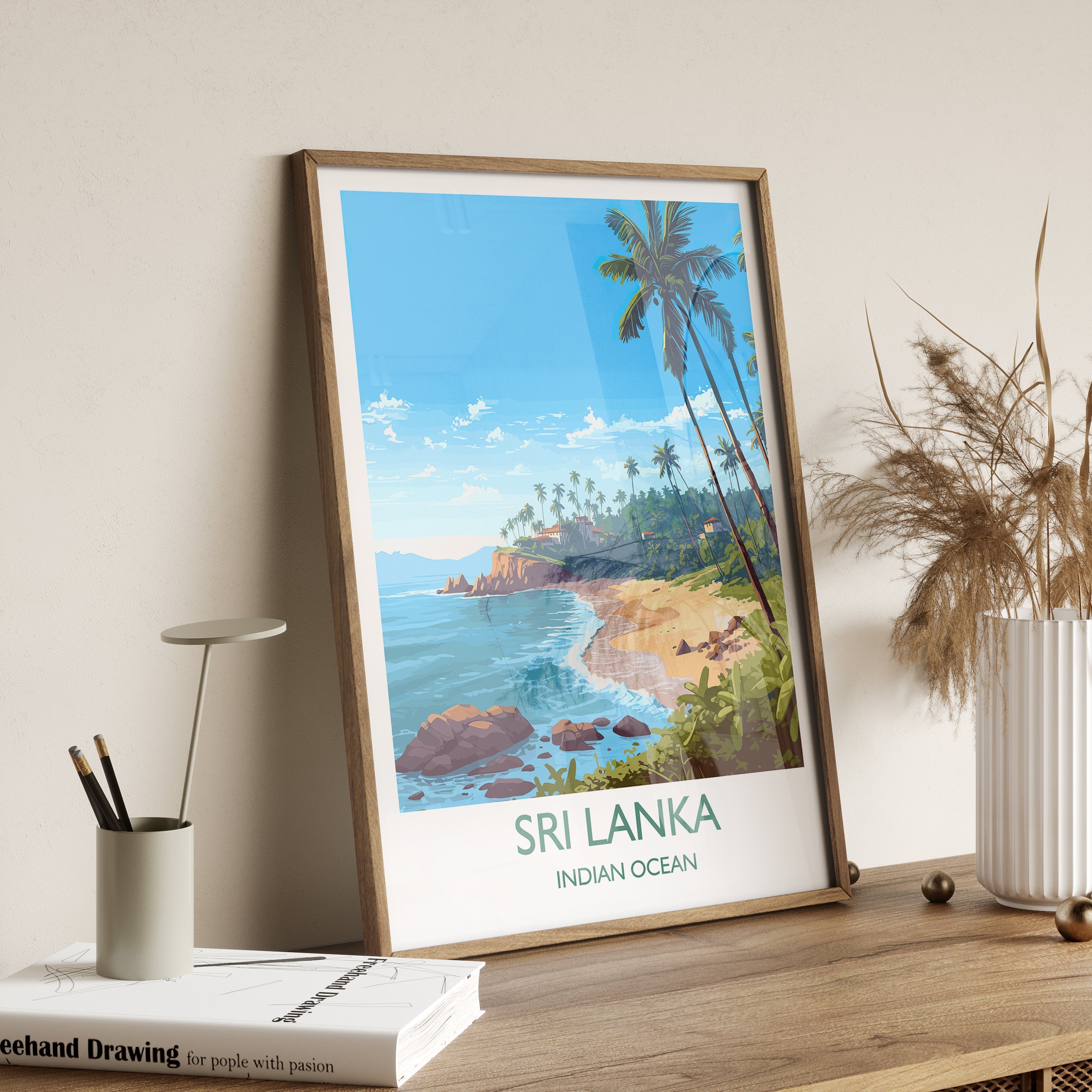 Sri Lanka Travel Print, Travel Poster of Sri Lanka, Indian Ocean, Sri Lanka Gift, Wall Art Print NQ Media Designs