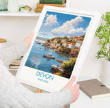 Devon Travel Poster, Devon Travel Print, England, Devon Art, Devon Gift, Wall Art Print NQ Media Designs