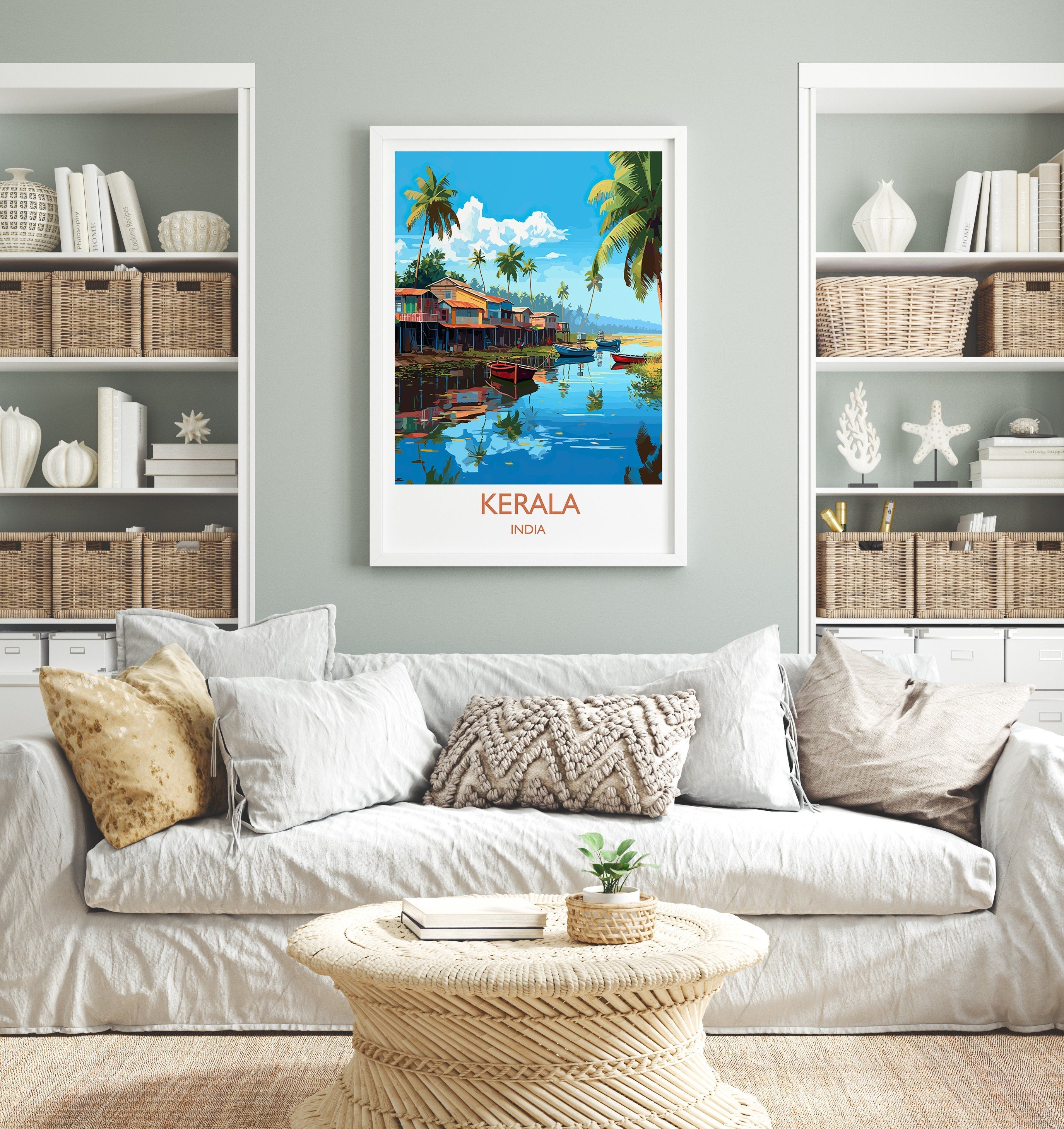 Kerala Travel Print, Travel Poster of Kerala, India, Kerala Art, Kerala Gift, Wall Art Print NQ Media Designs
