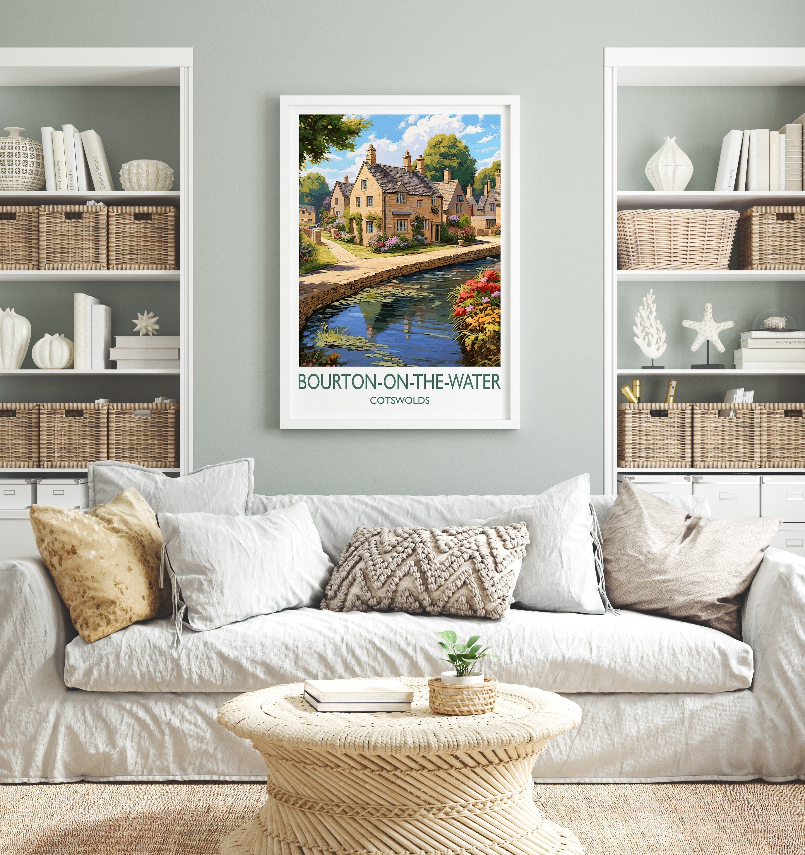 Bourton on the Water Travel Print, Travel Poster of Bourton on the water, England, Cotswolds Art, Cotswolds Gift, Wall Art Print NQ Media Designs