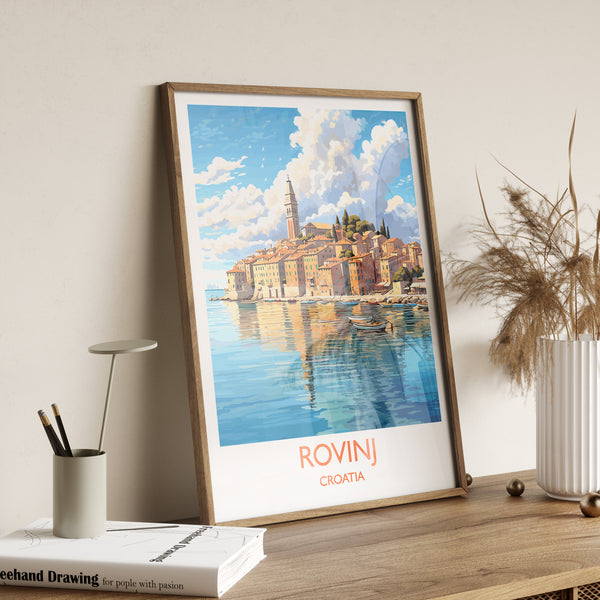 Rovinj Travel Print, Travel Poster of Rovinj, Croatia, Rovinj Art, Rovinj Gift, Wall Art Print