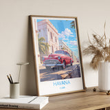 Havana Travel Print, Travel Poster of Havana, Cuba Havana Art, Havana Gift, Wall Art Print NQ Media Designs
