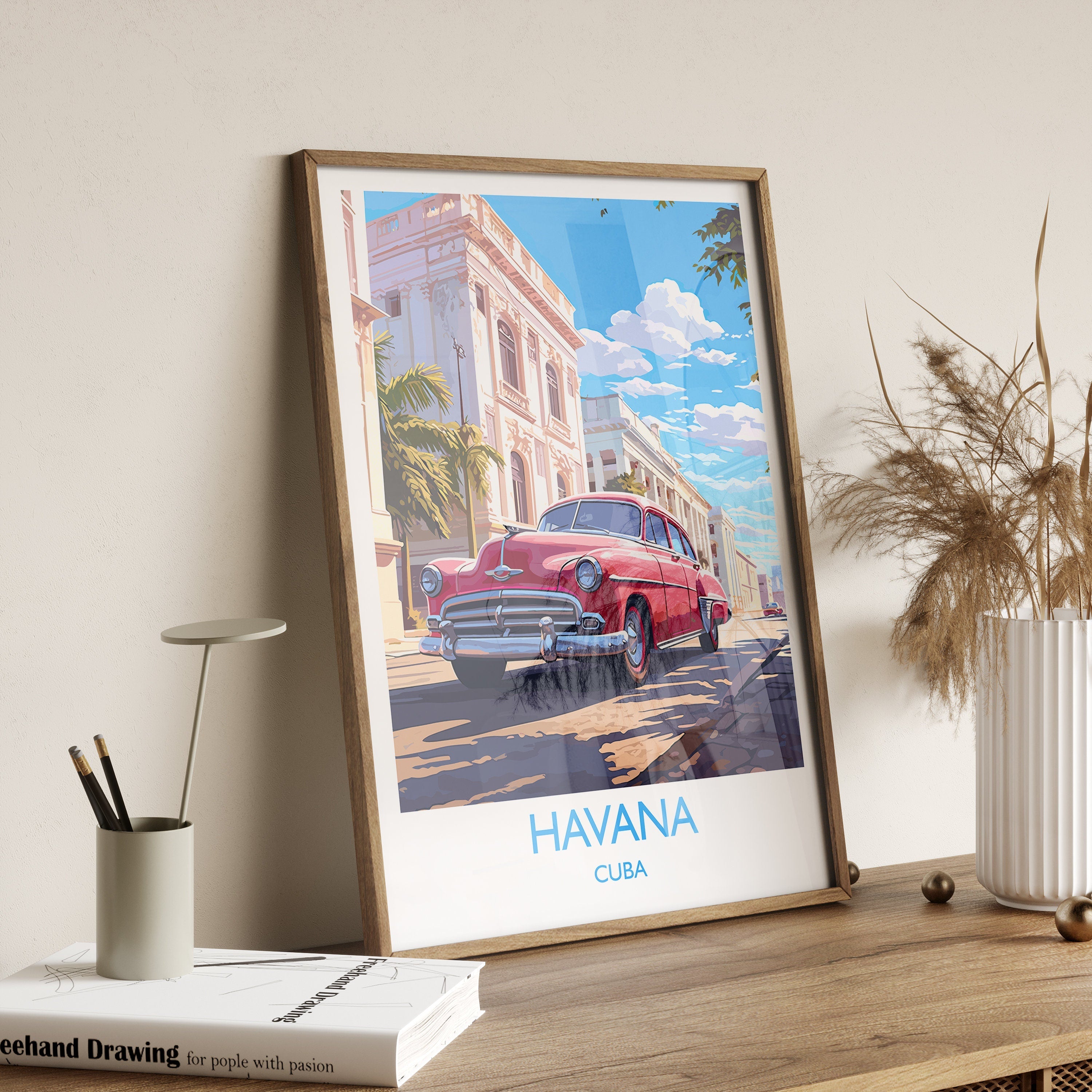 Havana Travel Print, Travel Poster of Havana, Cuba Havana Art, Havana Gift, Wall Art Print NQ Media Designs