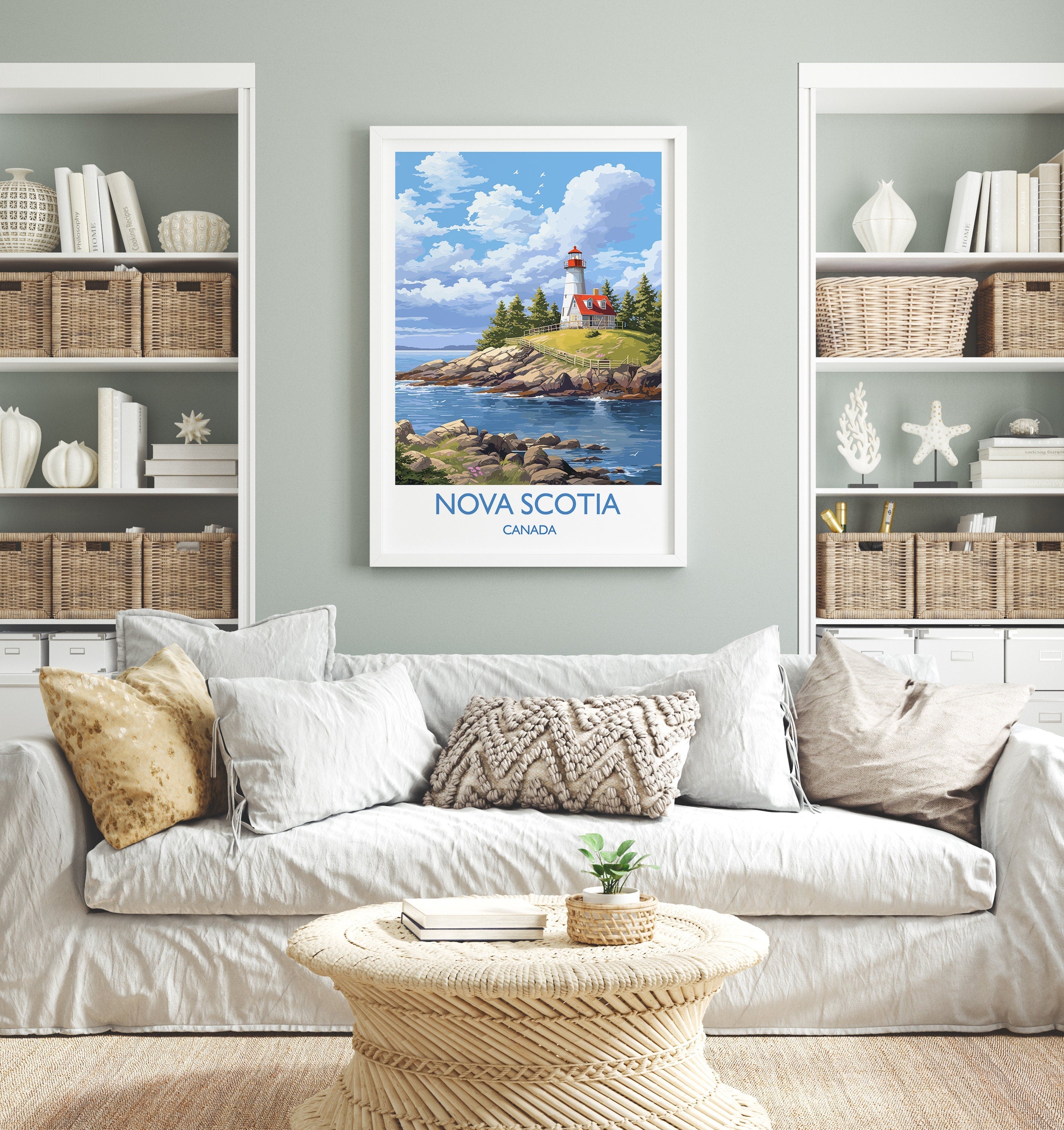 Nova Scotia Print, Travel Poster of Nova Scotia, Nova Scotia Gift, Canada, Travel Gift NQ Media Designs