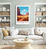 Monument Valley Travel Print, Travel Poster of Monument Valley, Arizona, Arizona Art, Monument Valley Gift, Wall Art Print NQ Media Designs