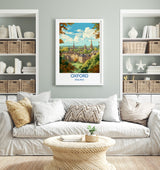 Oxford Travel Print, Travel Poster of Oxford, Oxfordshire, England, Oxford Art, UK Gift, Wall Art Print NQ Media Designs