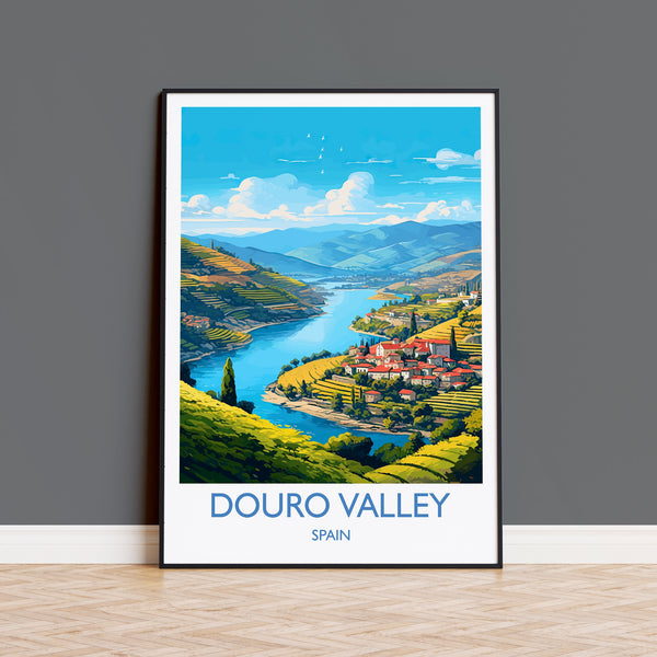 Douro Valley Travel Print, Travel Poster of Douro Valley, Spain, Wine Region Art, Douro Valley Gift, Wall Art Print