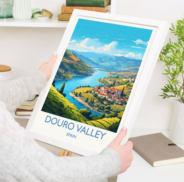 Douro Valley Travel Print, Travel Poster of Douro Valley, Spain, Wine Region Art, Douro Valley Gift, Wall Art Print