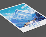 Everest Travel Poster, Travel Print of Everest, Everest Gift, Himalayas Art, Mount Everest Gift, Wall Art Print NQ Media Designs