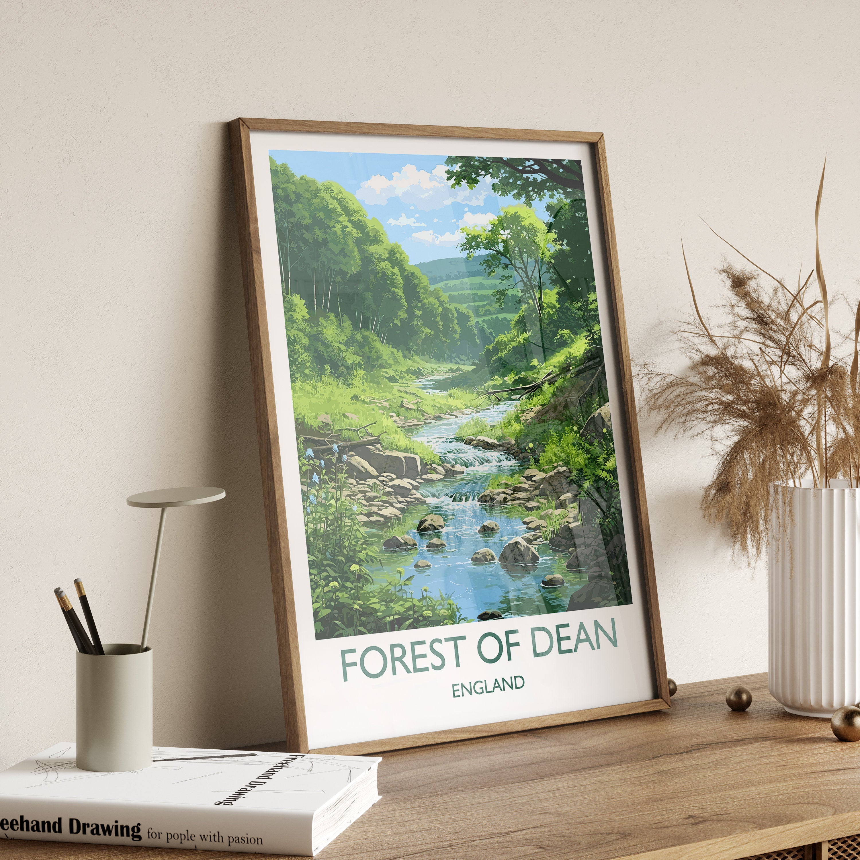 Forest of Dean Travel Print, Travel Poster of Forest of Dean, England, Forest of Dean Art, Forest of Dean Gift, Wall Art Print NQ Media Designs