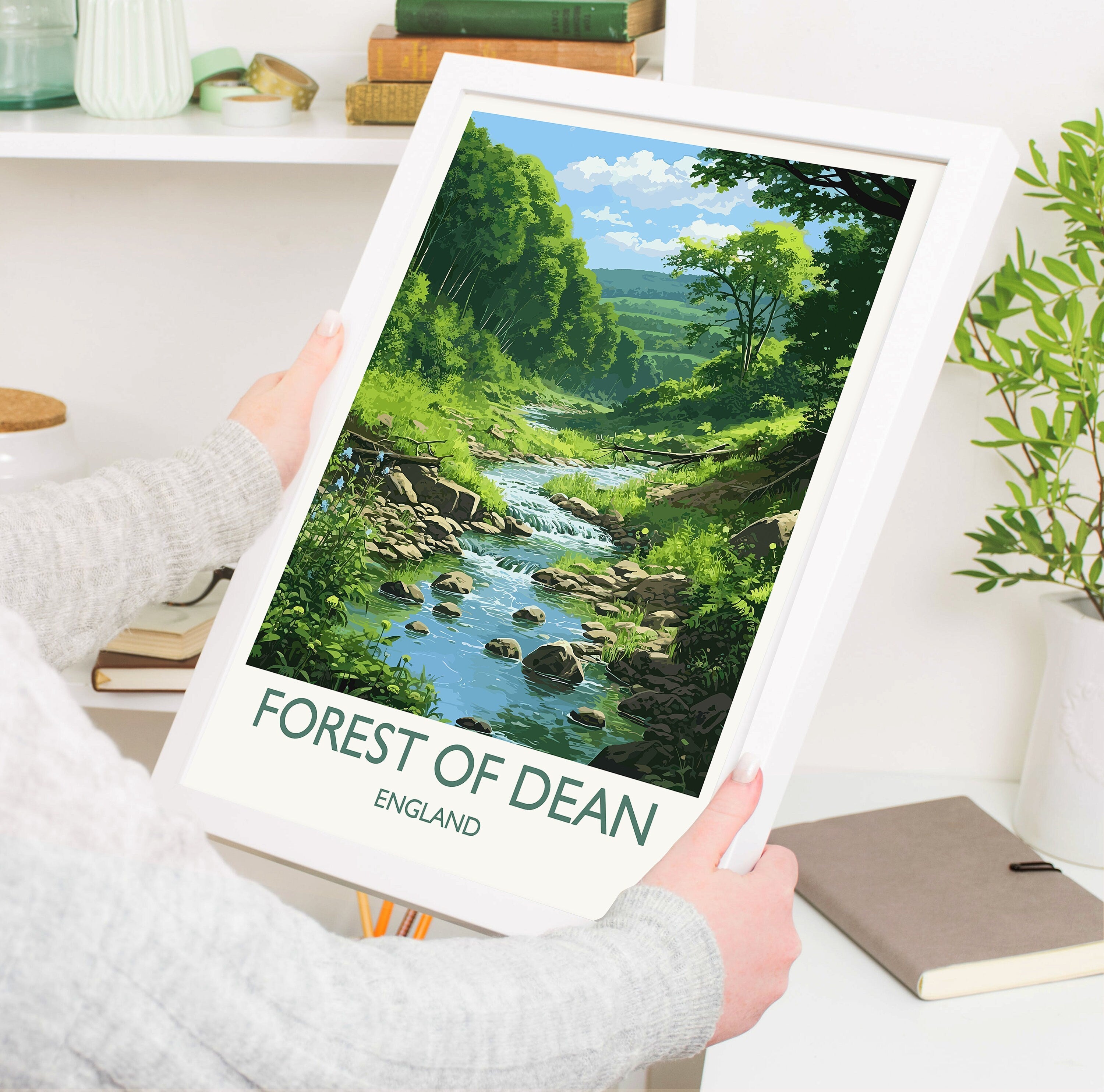 Forest of Dean Travel Print, Travel Poster of Forest of Dean, England, Forest of Dean Art, Forest of Dean Gift, Wall Art Print NQ Media Designs