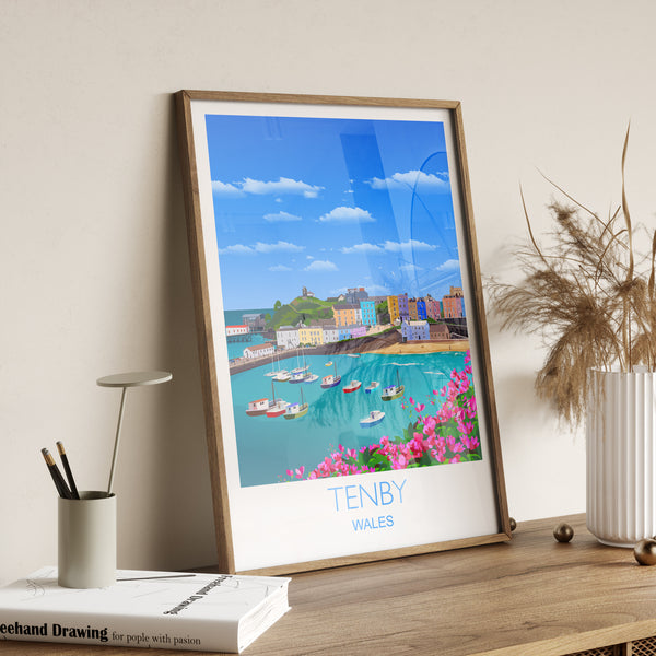 Tenby Travel Print of Tenby, Wales Poster, Wales, Tenby Travel Gift