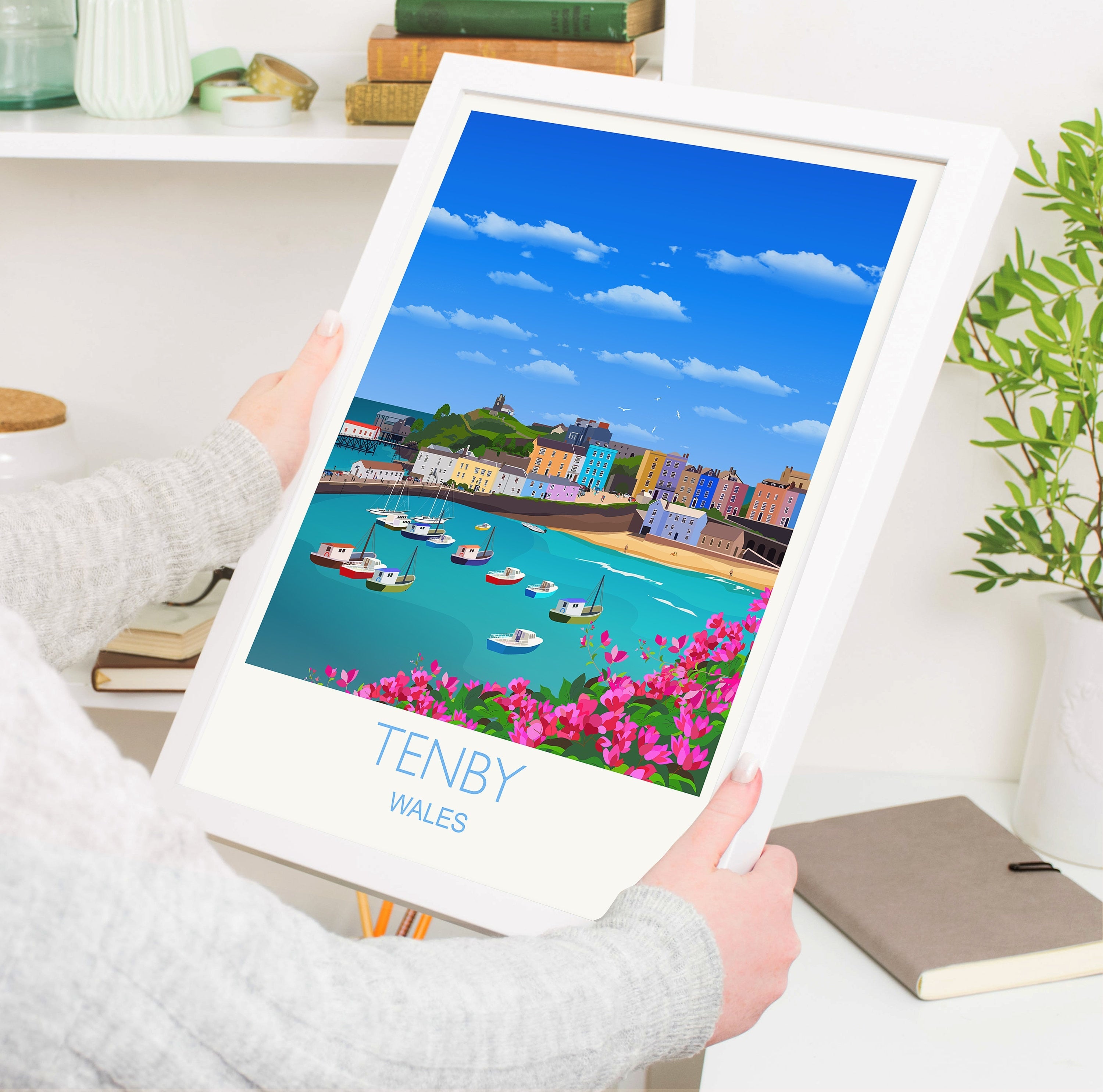 Tenby Travel Print of Tenby, Wales Poster, Wales, Tenby Travel Gift NQ Media Designs