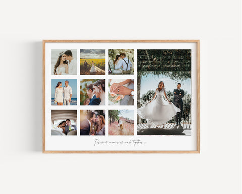 Personalised Printed Wedding Photo Collage | Wedding Photo Print | Anniversary gift | Family Portrait | Family Photo |