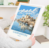 Caenarfon Travel Poster, Caenarfon Travel Print, Wales, Welsh Art, Caenarfon Gift, Wall Art Print NQ Media Designs
