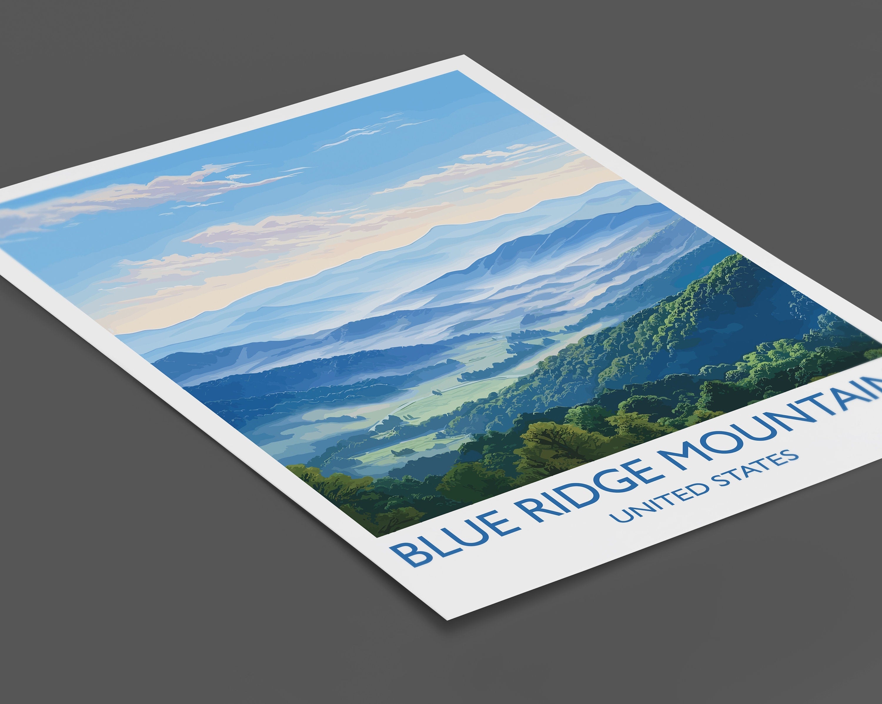 Blue Ridge Mountains Poster, Travel Print of Blue Ridge Mountains, Appalachian Mountains, USA, Travel Gift NQ Media Designs