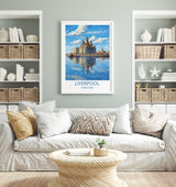 Liverpool Travel Print, Travel Poster of Liverpool, Merseyside, England, North West Coast Art, Liverpool Gift, Wall Art Print NQ Media Designs