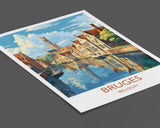 Bruges Poster, Travel Print of Bruges, Belgium, Travel Gift NQ Media Designs