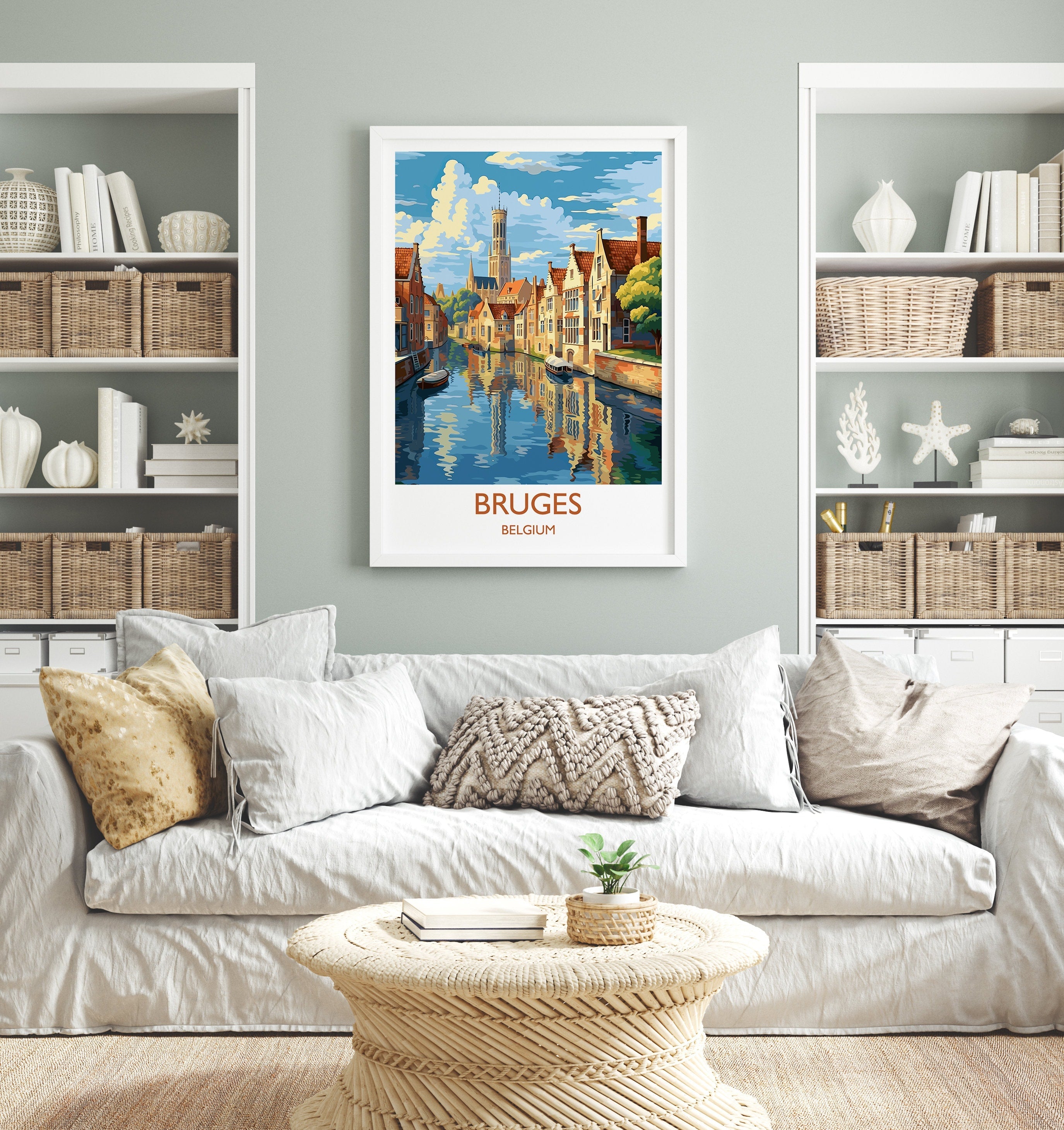 Bruges Poster, Travel Print of Bruges, Belgium, Travel Gift NQ Media Designs