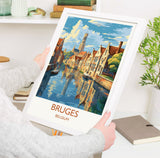 Bruges Poster, Travel Print of Bruges, Belgium, Travel Gift NQ Media Designs