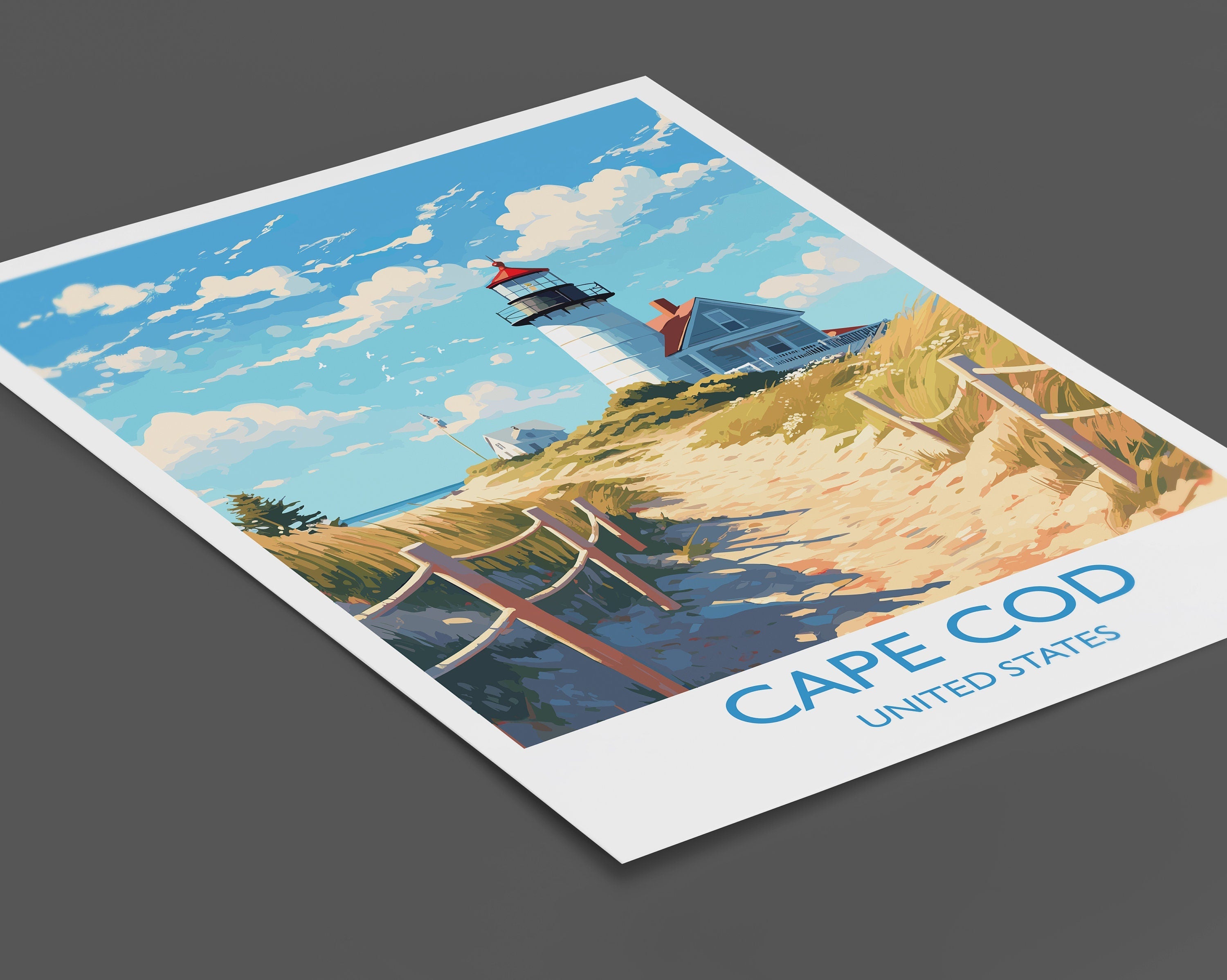 Cape Cod Poster, Travel Print of Cape Cod, Massachusetts, USA, Travel Gift NQ Media Designs