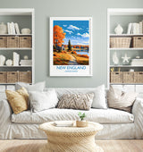New England Poster, Travel Print of New England, New England State, USA, Travel Gift NQ Media Designs