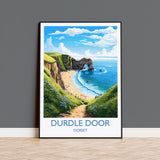 Durdle Door Travel Print, Travel Poster of Durdle Door, England, Dorset Coast Art, Dorset Gift, Wall Art Print NQ Media Designs