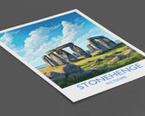 Stonehenge Travel Print, Travel Poster of Stonehenge, England, Wiltshire, Stonehenge Gift, Wall Art Print NQ Media Designs