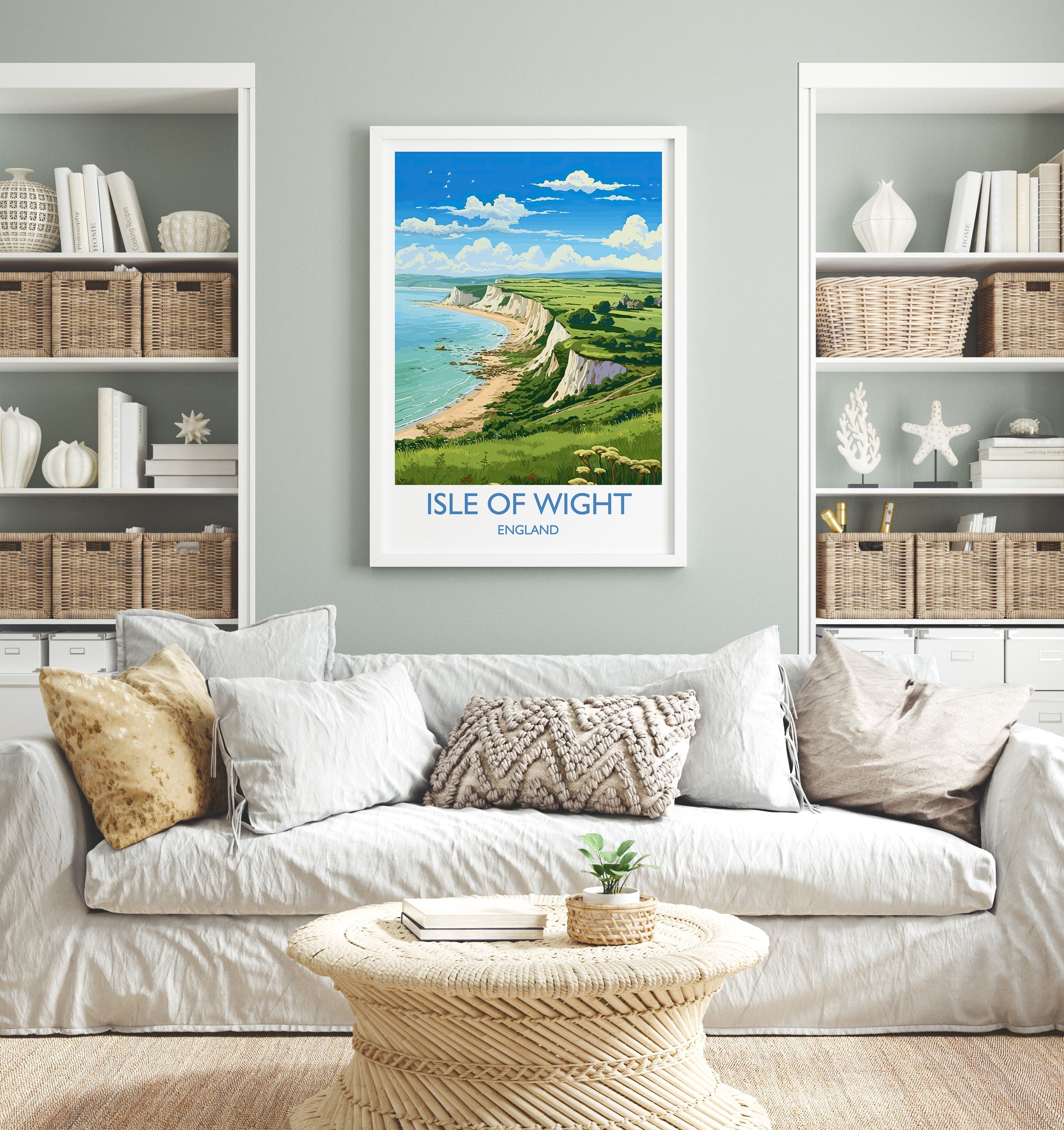 Isle of Wight Travel Print, Travel Poster of Isle of Wight, England, Coast Art, Isle of Wight Gift, Wall Art Print NQ Media Designs