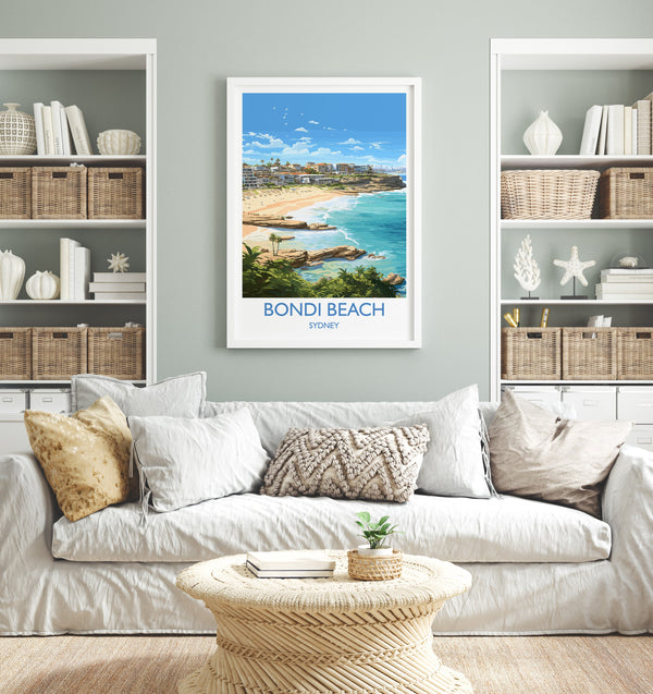 Bondi Beach Poster, Travel Print of Bondi Beach, Sydney, New South Wales, Australia, Travel Gift