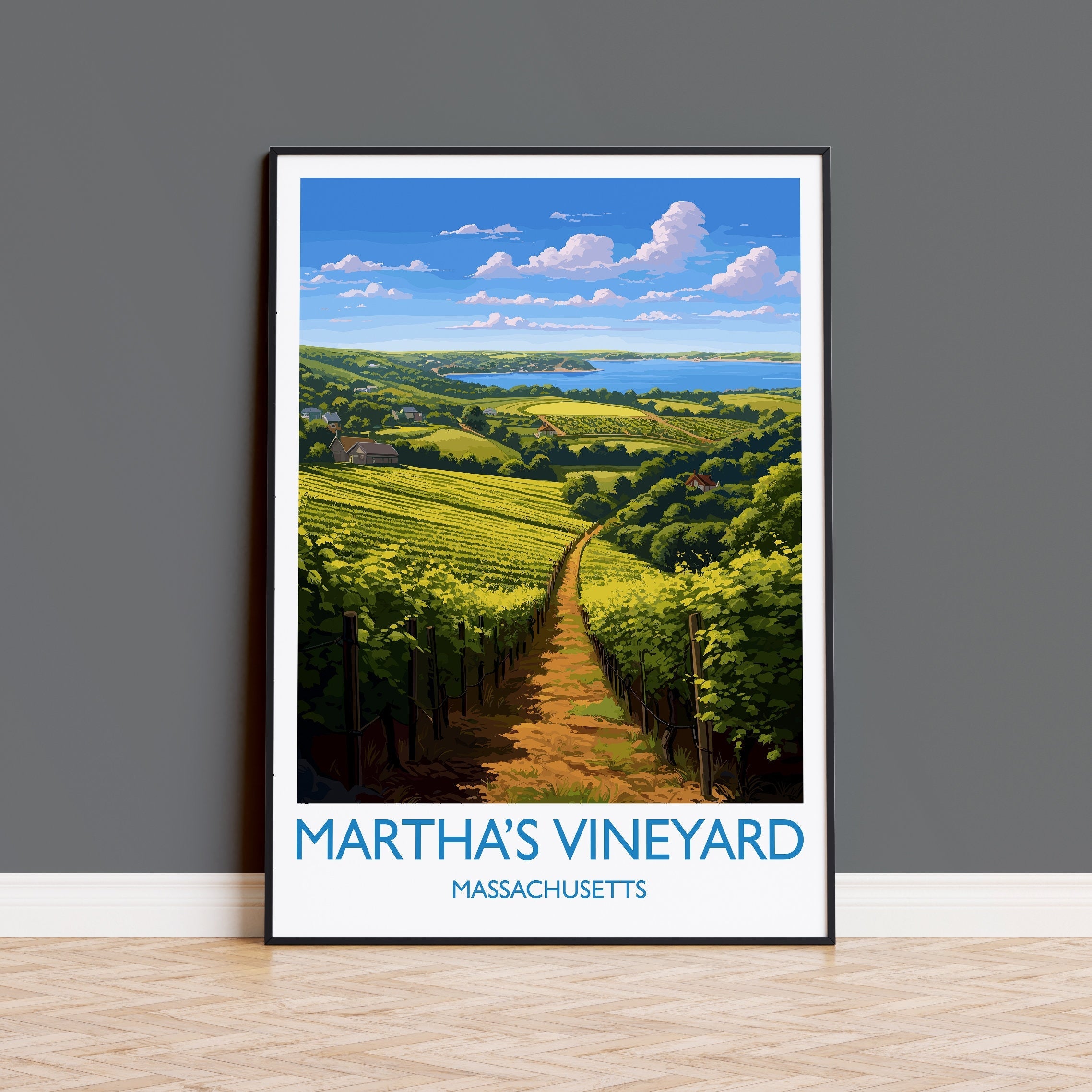 Martha's Vineyard Poster, Travel Print of Martha's Vineyard, Massachusetts, USA, Travel Gift NQ Media Designs